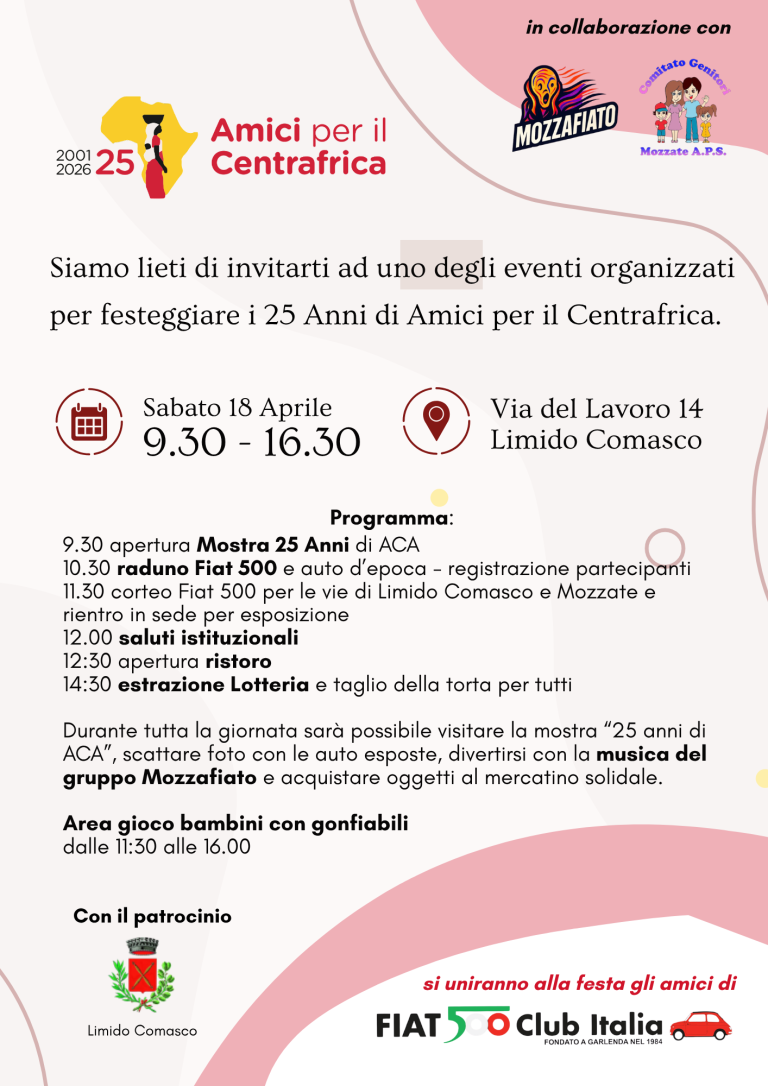 25 anni di Amici per il Centrafrica, è festa!